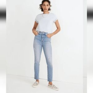 Madewell The Curvy Perfect Vintage High Rise Distressed Jeans Women's  28 Tall
